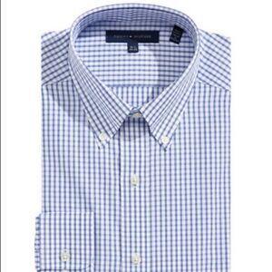 Tommy Hilfiger Grid Print Dress Shirt-BLUE CLOUD-15.5-34/35